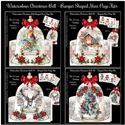Watercolour Christmas Bell - Bumper Shaped Mini Page Kits