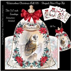 Watercolour Christmas Bell 08 - Shaped Mini Page Kit