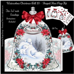 Watercolour Christmas Bell 10 - Shaped Mini Page Kit
