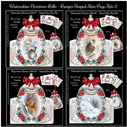 Watercolour Christmas Bells - Bumper Shaped Mini Page Kits 2