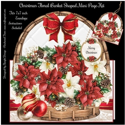 Christmas Floral Basket Shaped Mini Page Kit