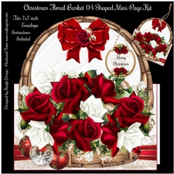 Christmas Floral Basket 04 Shaped Mini Page Kit 