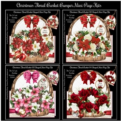Christmas Floral Basket Bumper Mini Page Kits