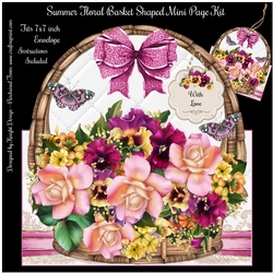 Summer Floral Basket Shaped Mini Page Kit