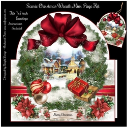 Scenic Christmas Wreath Shaped Mini Page Kit