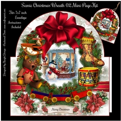 Scenic Christmas Wreath 02 Shaped Mini Page Kit