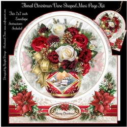 Floral Christmas Vase Shaped Mini Page Kit
