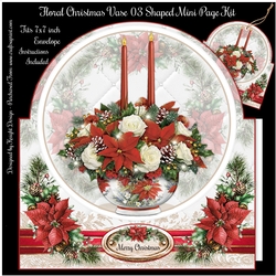 Floral Christmas Vase 03 Shaped Mini Page Kit 