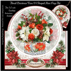 Floral Christmas Vase 04 Shaped Mini Page Kit