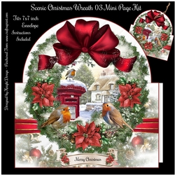 Scenic Christmas Wreath 03 Shaped Mini Page Kit 
