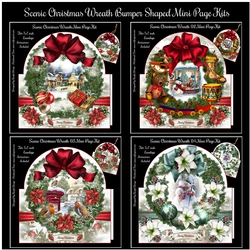 Scenic Christmas Wreath Bumper Shaped Mini Page Kits