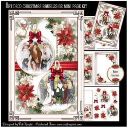 Art Deco Christmas Baubles 02 Mini Page Kit