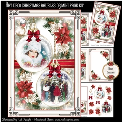 Art Deco Christmas Baubles 03 Mini Page Kit