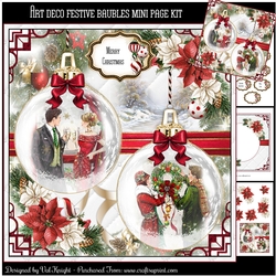 Art Deco Festive Baubles Mini Page Kit