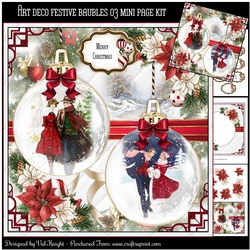 Art Deco Festive Baubles 03 Mini Page Kit