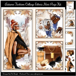 Autumn Fashion Collage Ethnic Mini Page Kit