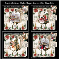 Scenic Christmas Pocket Shaped Bumper Mini Page Kits
