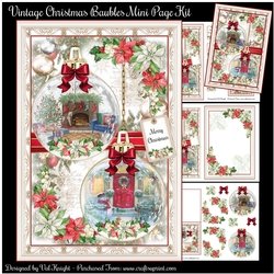 Vintage Christmas Baubles Mini Page Kit