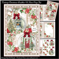 Vintage Christmas Baubles 02 Mini Page Kit