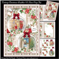 Vintage Christmas Baubles 03 Mini Page Kit