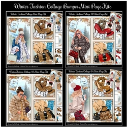 Winter Fashion Collage Bumper Mini Page Kits