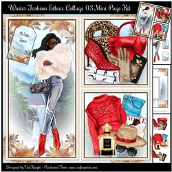 Winter Fashion Ethnic Collage 03 Mini Page Kit