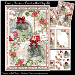 Donkey Christmas Baubles Mini Page Kit