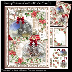 Donkey Christmas Baubles 02 Mini Page Kit