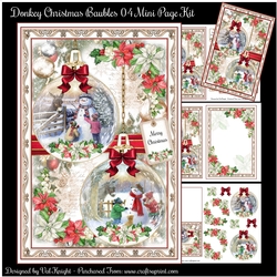 Donkey Christmas Baubles 04 Mini Page Kit