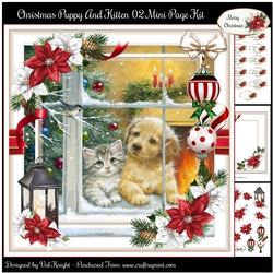 Christmas Puppy And Kitten 02 Mini Page Kit