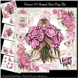Peonies 04 Shaped Mini Page Kit