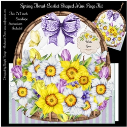 Spring Floral Basket 03 Shaped Mini Page Kit