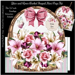 Lilies and Roses Basket Shaped Mini Page Kit