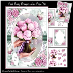Pink Peony Bouquet Mini Page Kit