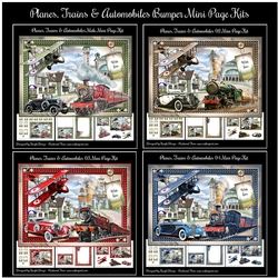 Planes, Trains & Automobiles Bumper Mini Page Kits