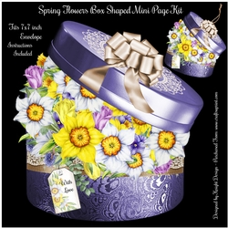 Box Of Spring Flowers Shaped Mini Page Kit