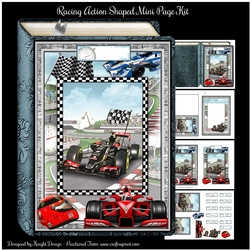 Racing Action Shaped Mini Page Kit