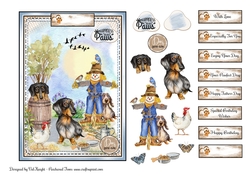 Daschsund Card Front With Decoupage