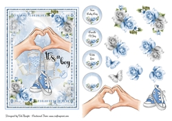Its A Boy Card Front With Decoupage