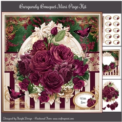 Burgundy Bouquet Mini Page Kit