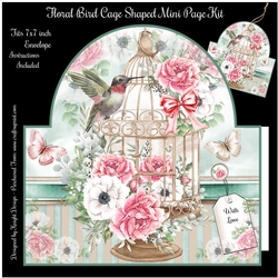 Floral Bird Cage Shaped Mini Page Kit
