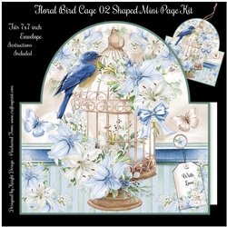 Floral Bird Cage 02 Shaped Mini Page Kit 