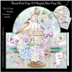 Floral Bird Cage 03 Shaped Mini Page Kit