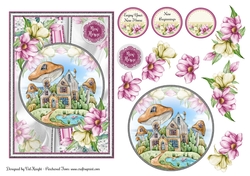 New Home Card Front With Decoupage