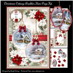 Christmas Cottage Baubles Mini Page Kit