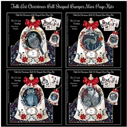 Folk Art Christmas Bell Shaped Bumper Mini Page Kits