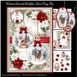 Winter Animal Baubles Mini Page Kit