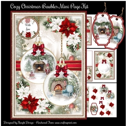 Cozy Christmas Baubles Mini Page Kit