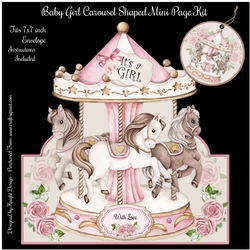 New Baby Girl Carousel Shaped Mini Page Kit