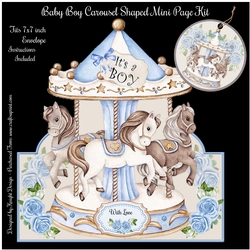 New Baby Boy Carousel Shaped Mini Page Kit 